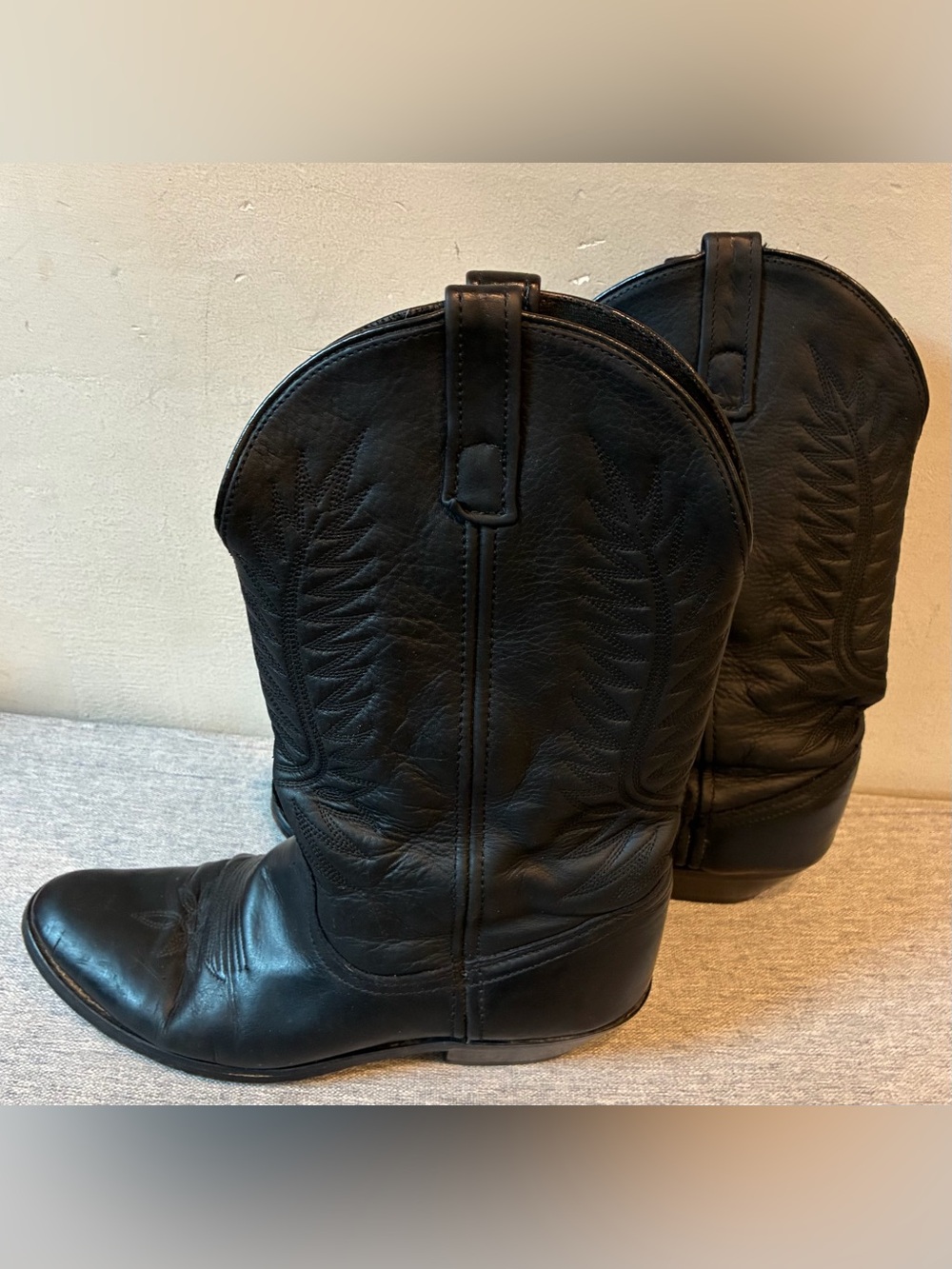 Laredo Abby Black Leather Western Cowboy Boots 7.5M